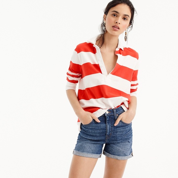 NWT J.Crew Women's 1984 Rugby Shirt in Stripes - Picture 2 of 2